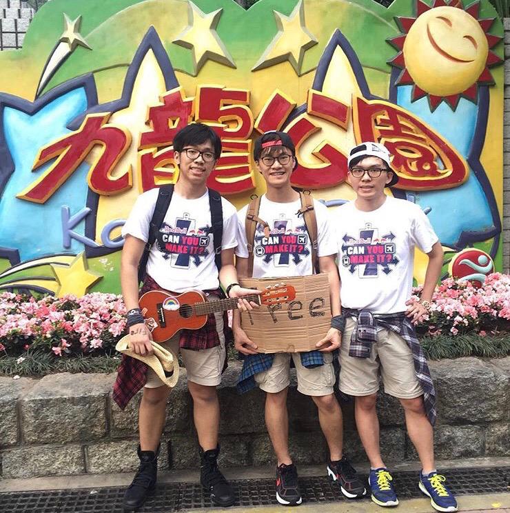 Dennis Chow (left) partnered with two of his hall mates to join a competition to pitch an energy drink to strangers that earned the group a 30-day trip to Europe.