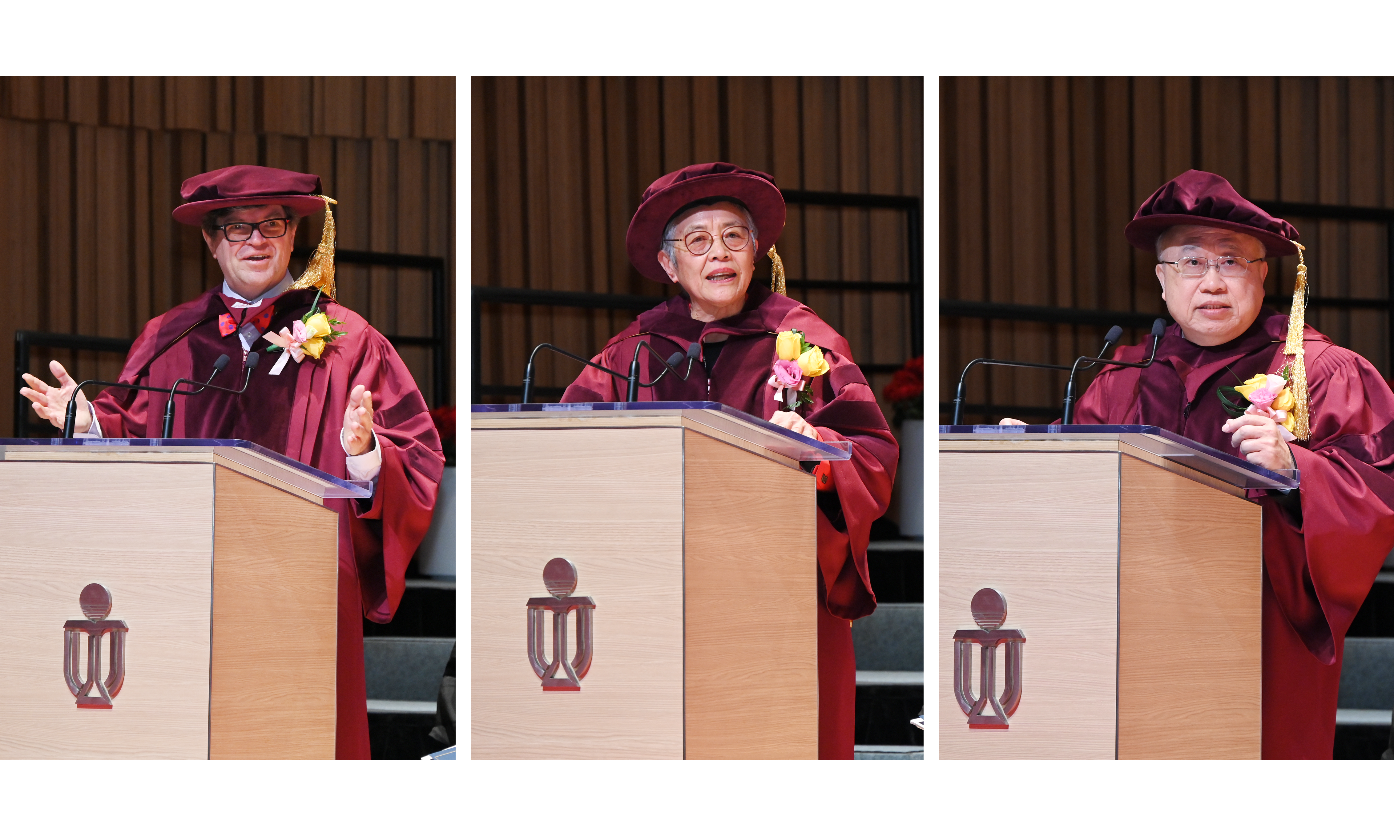 Prof. Yann LECUN (left), Prof. Virginia LEE Man-Yee (middle), and the Hon Andrew LIAO Cheung-sing (right)