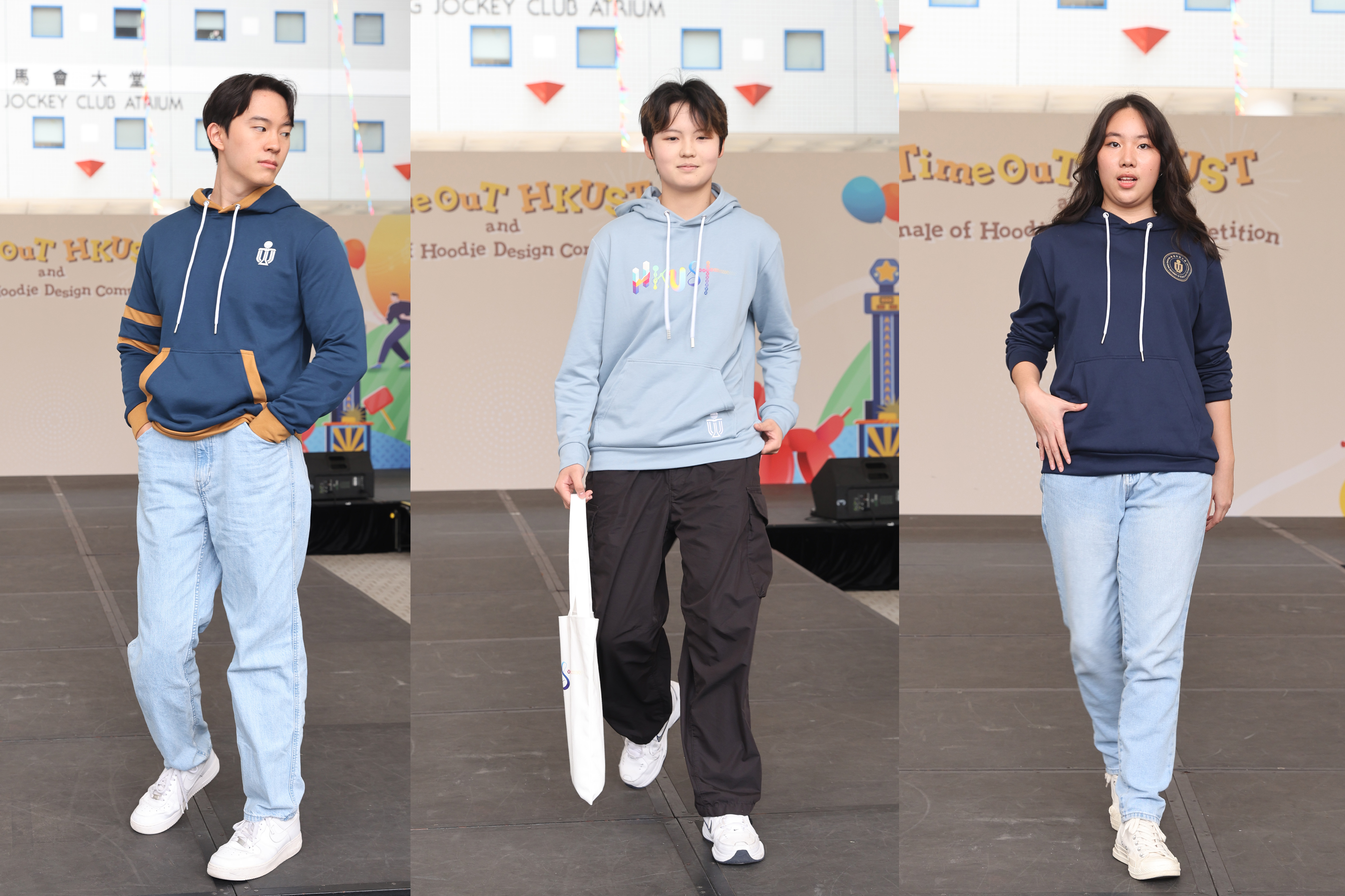 六項晉身決賽的衛衣設計，分教職員和學生組別。圖為教職員組的設計作品。