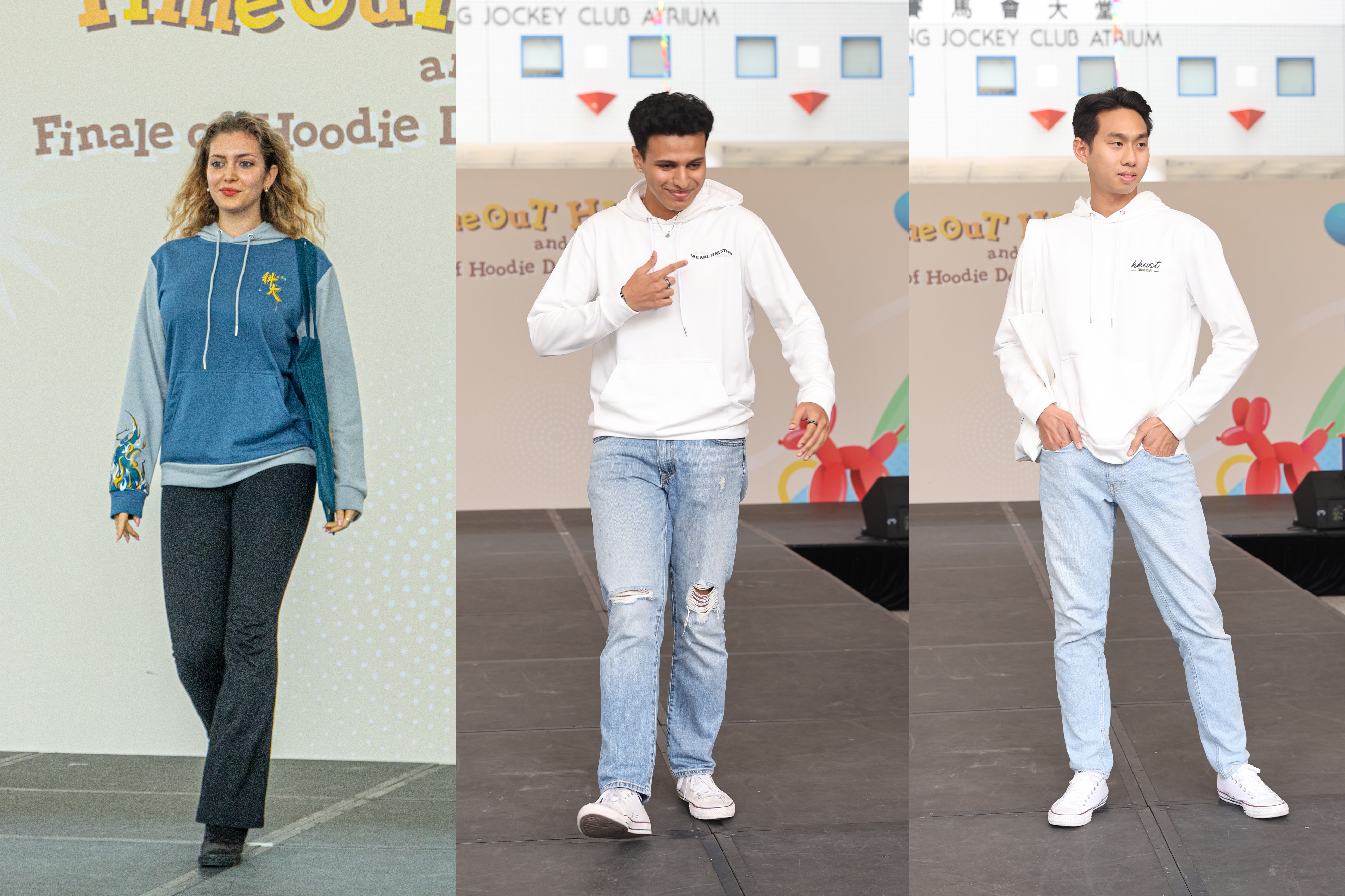 六項晉身決賽的衛衣設計，分教職員和學生組別。圖為學生組的設計作品。