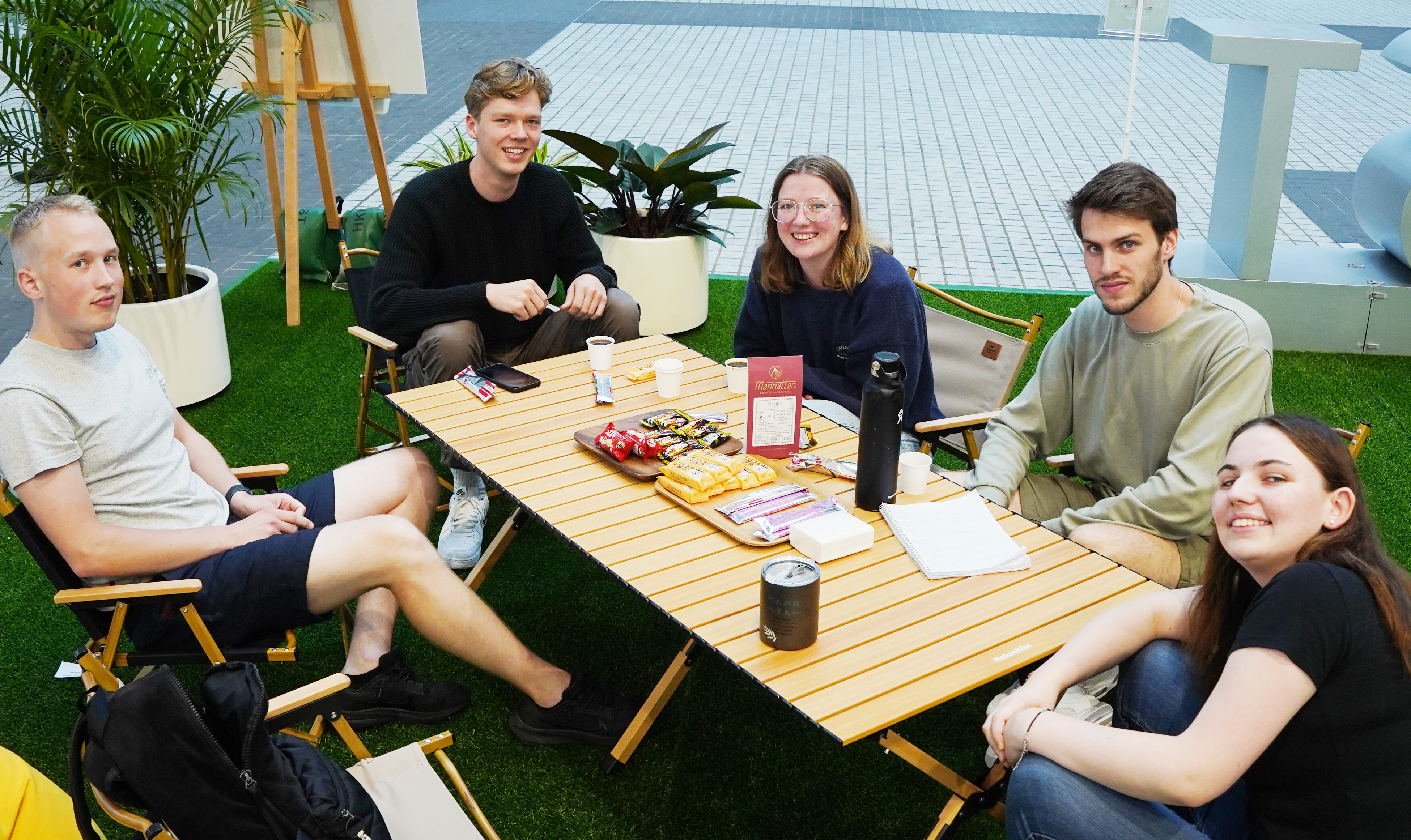 Students resting at the Relaxation Corner