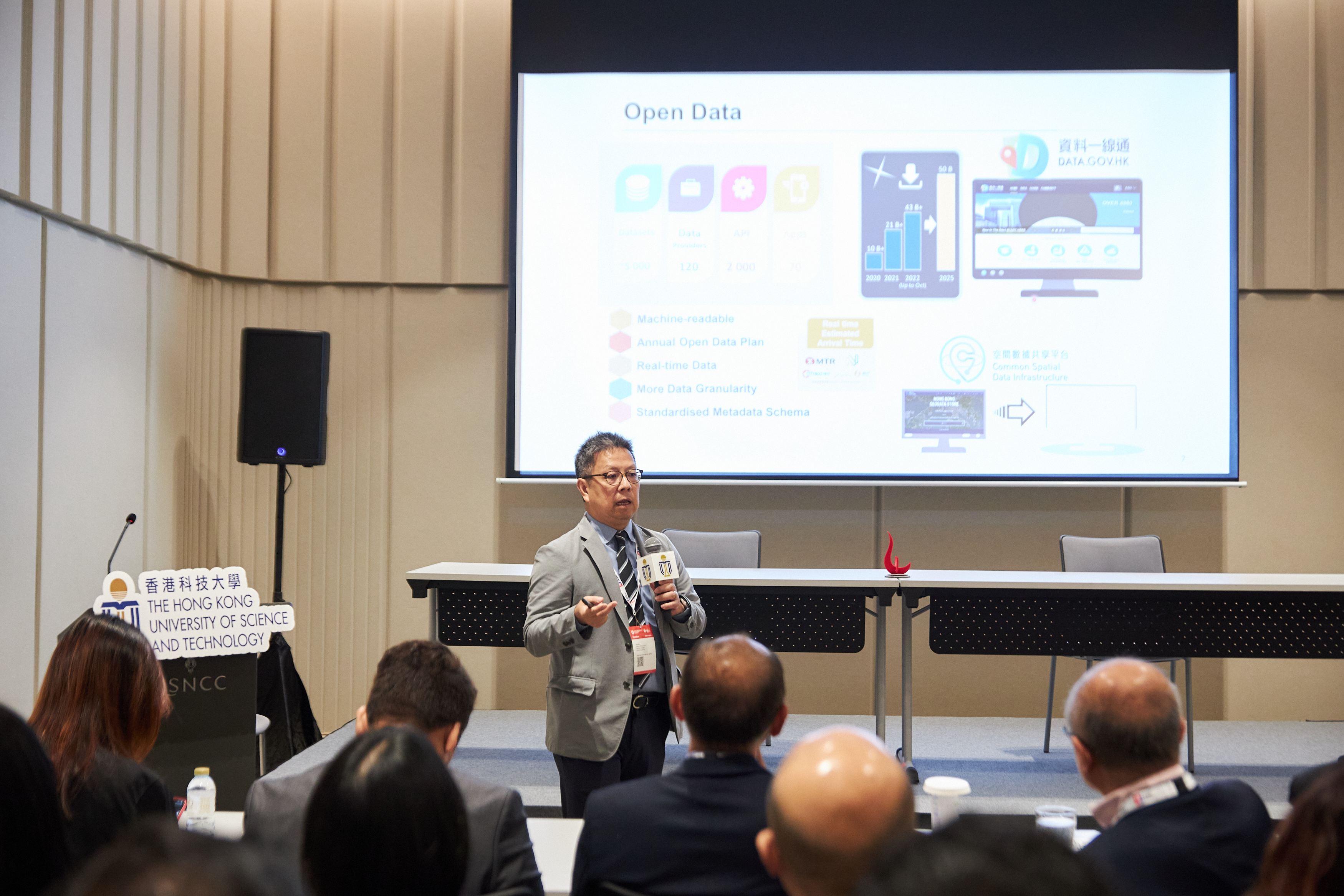 科大工學院院長兼極智慧城市研究院主任羅康錦教授闡述了於可持續城市及社區中，推動智慧創新的重要元素。