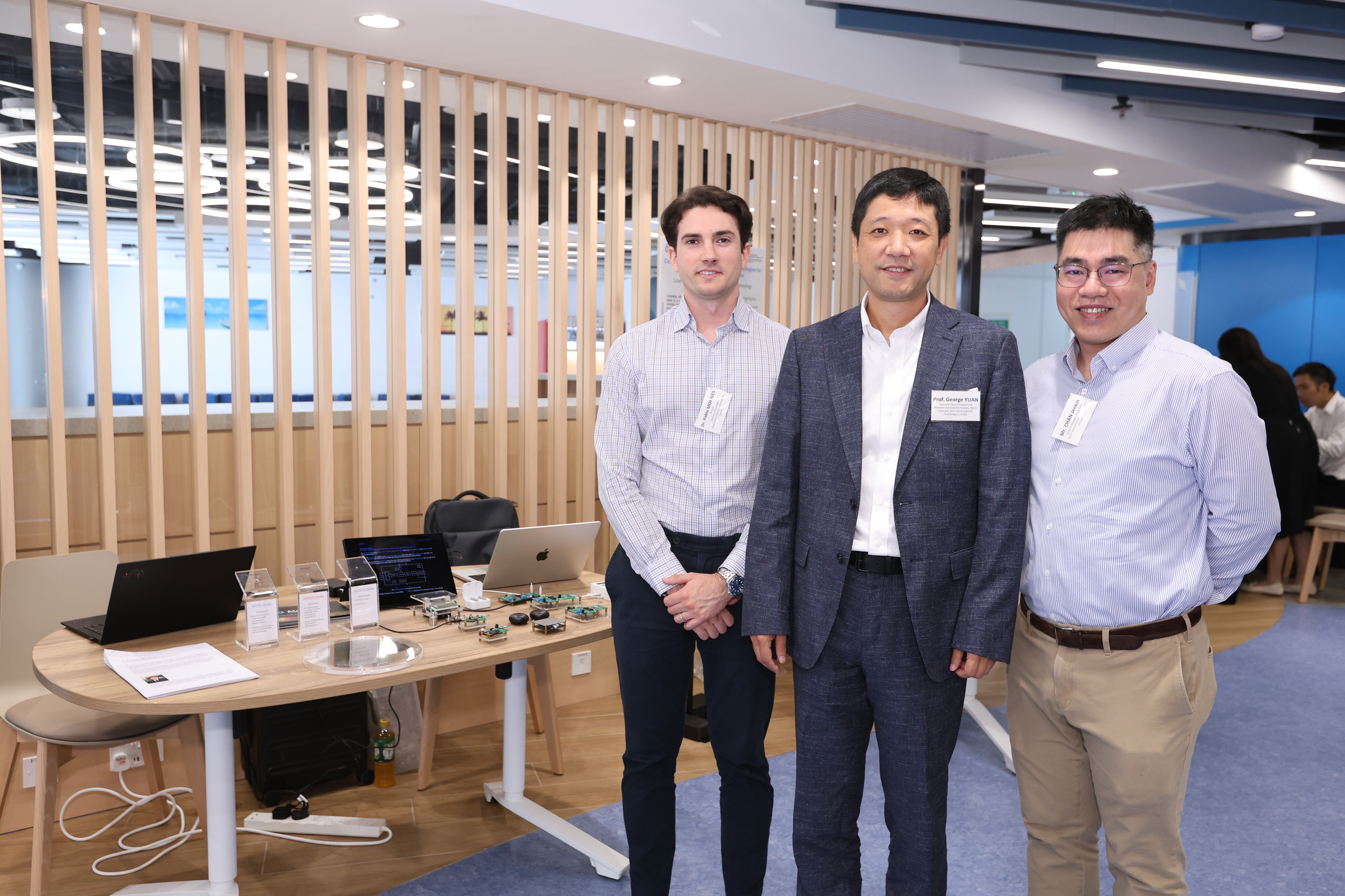 Principal Investigator Prof. George Jie Yuan (middle), Person-in-charge Mr. Jenkin Chan (right), and Dr. Pablo Morales (left).