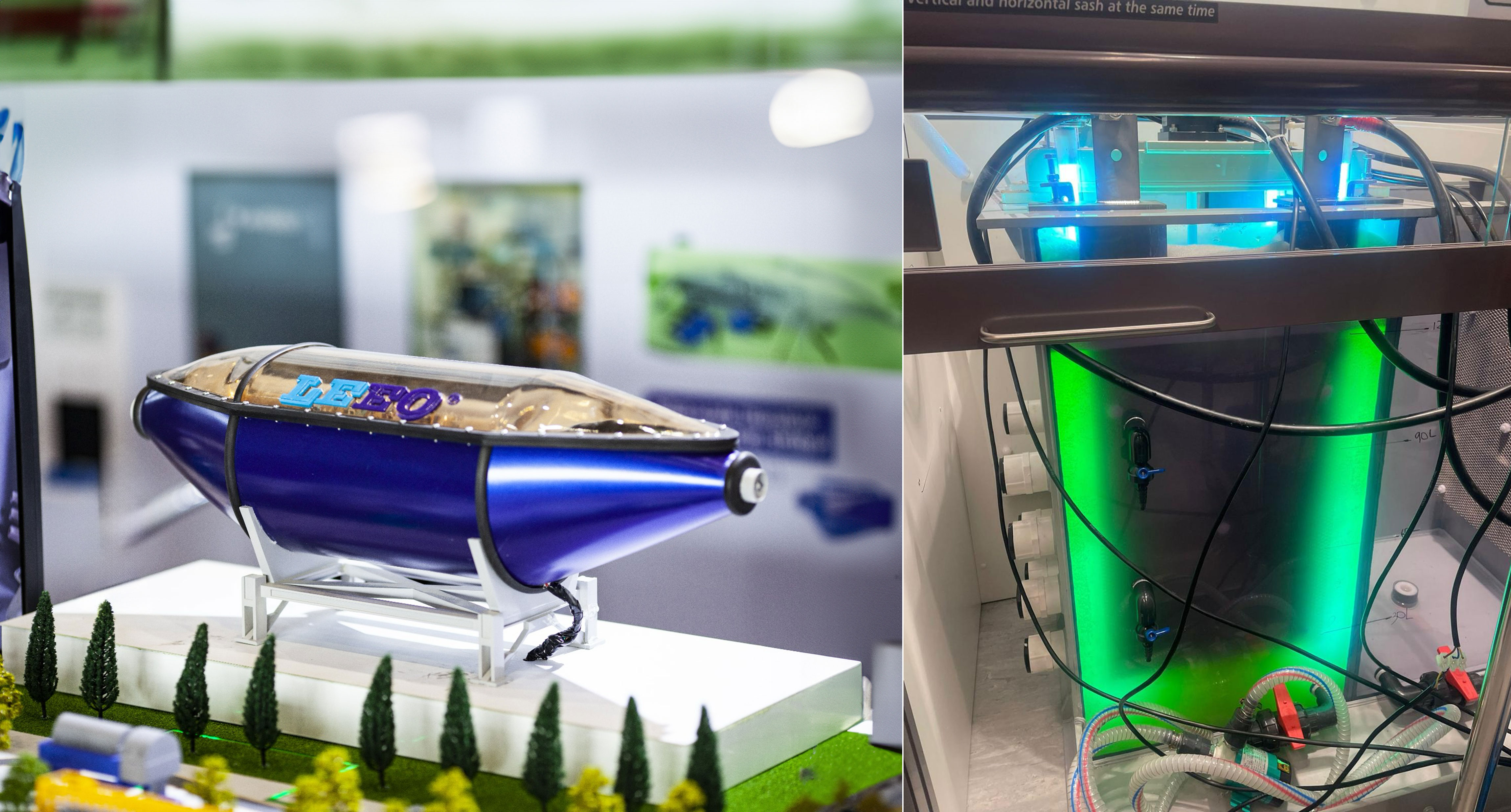 LEEO reactor (left) and ECO prototype (right).