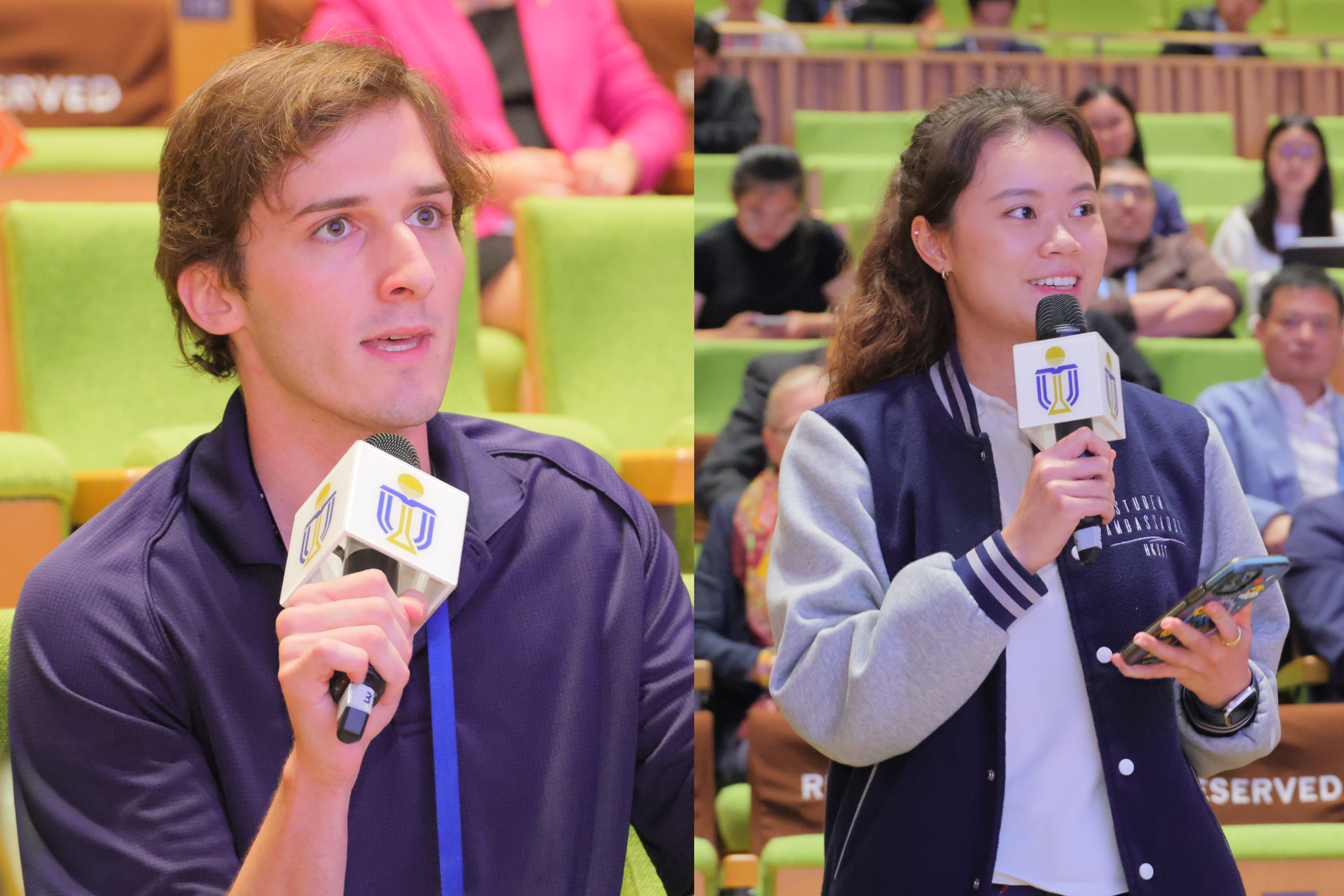 Students actively pose questions to the prestigious speakers about the challenges and rewards they have encountered throughout their career. 