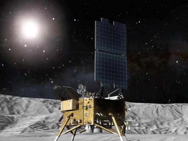 Lunar surface robot on the moon