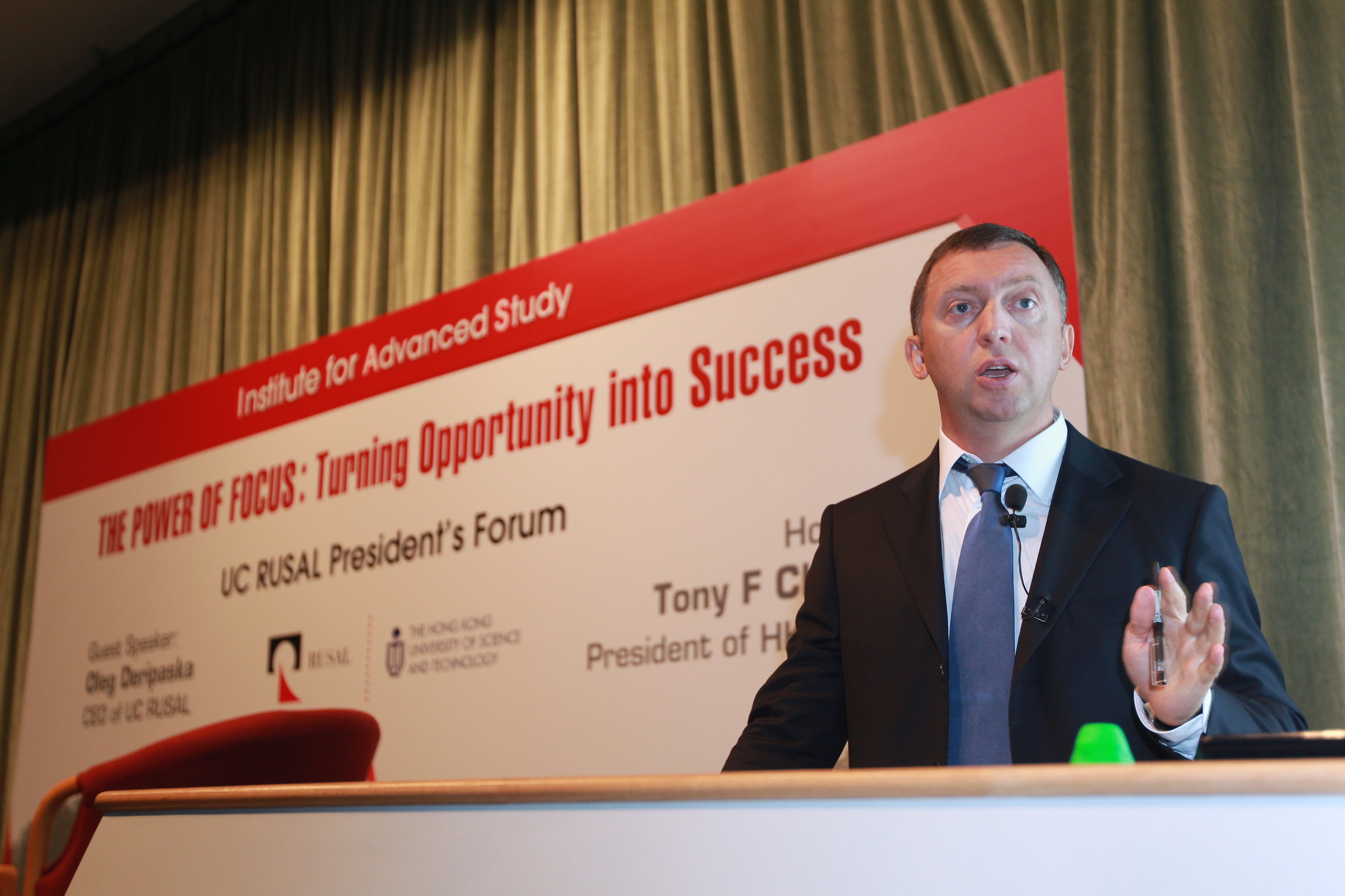 Mr Deripaska telling the story of his personal growth.	