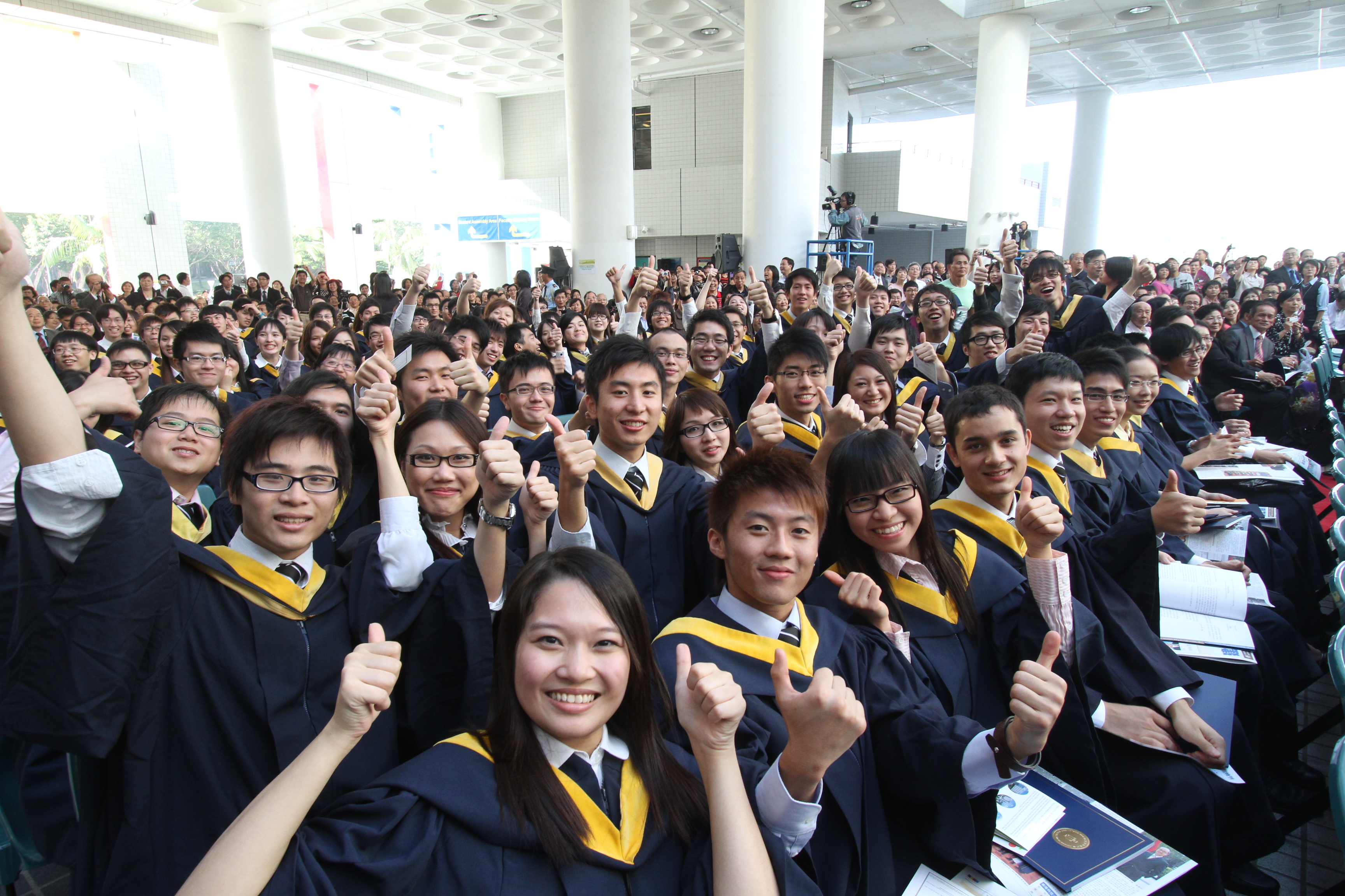 Jubilant graduates at the Congregation.	