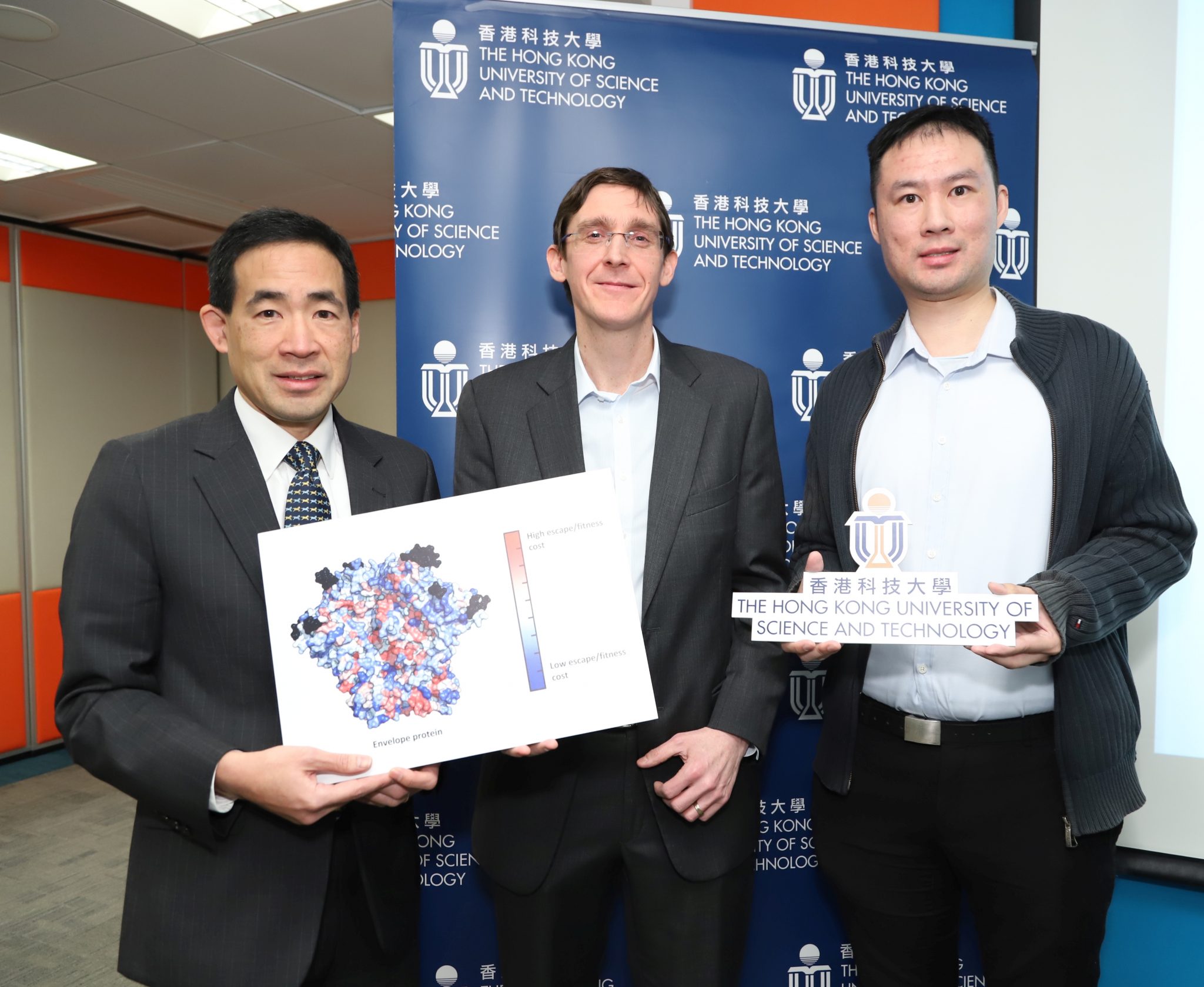  (From left) Prof Bertram Shi, Head of HKUST’s Department of Electronic &amp; Computer Engineering (ECE); Prof Matthew McKay, Hari Harilela Associate Professor in the Departments of ECE and Chemical &amp; Biological Engineering; and Prof Raymond Louie, Research Assistant Professor in the Department of ECE and Junior Fellow of HKUST Institute for Advanced Study
