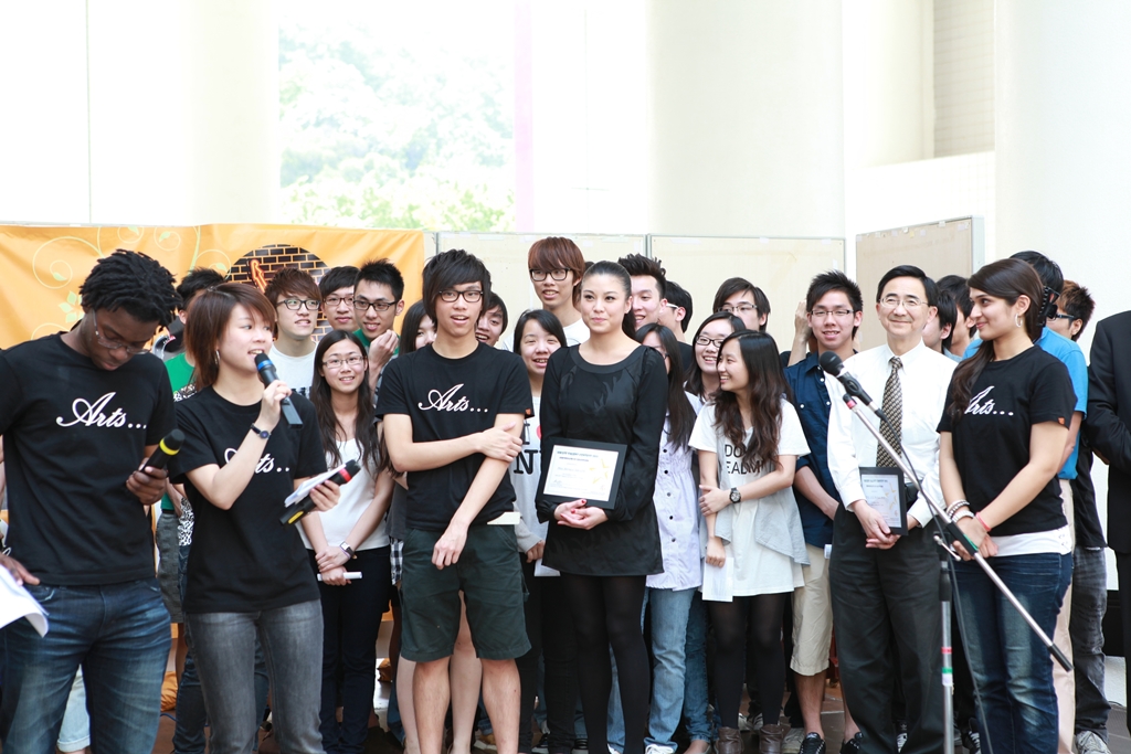  One of the judges, Bernice Liu, gives encouragement to all the finalists.