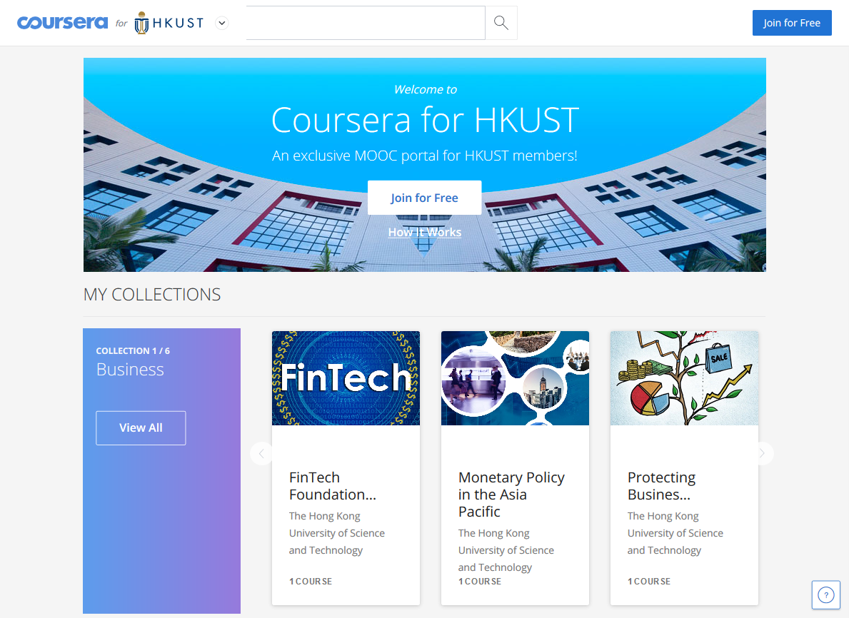  “Coursera for HKUST” platform