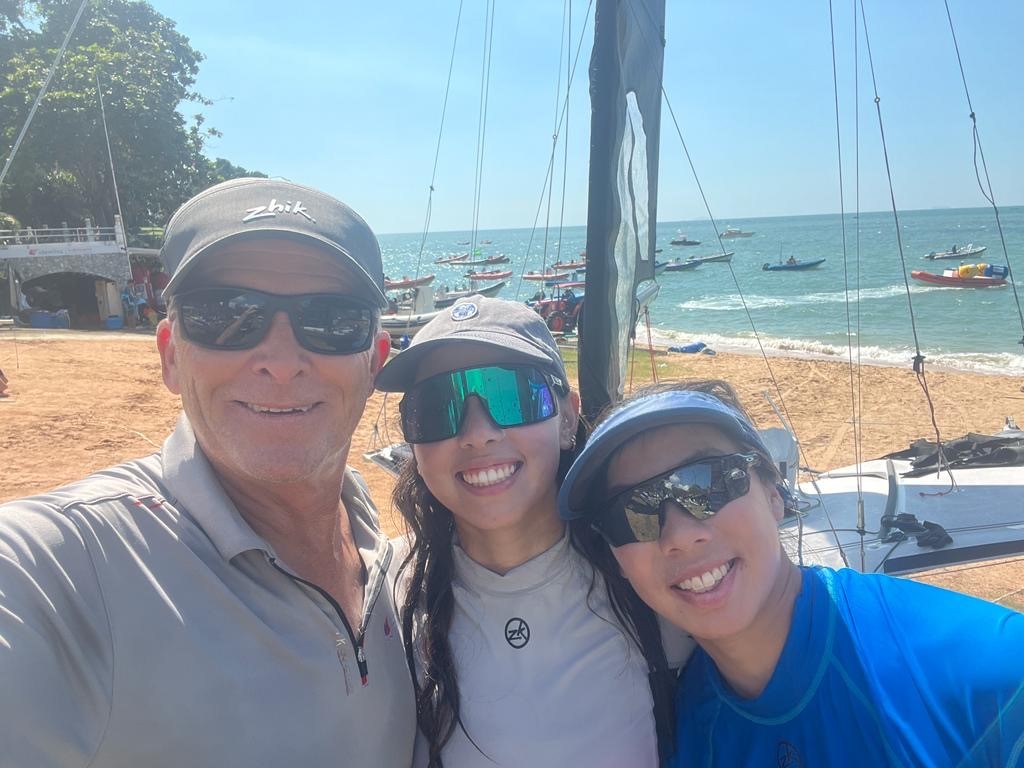 During her training to be an Olympian, Maddy (middle) found great support from many coaches including Bunny (left).