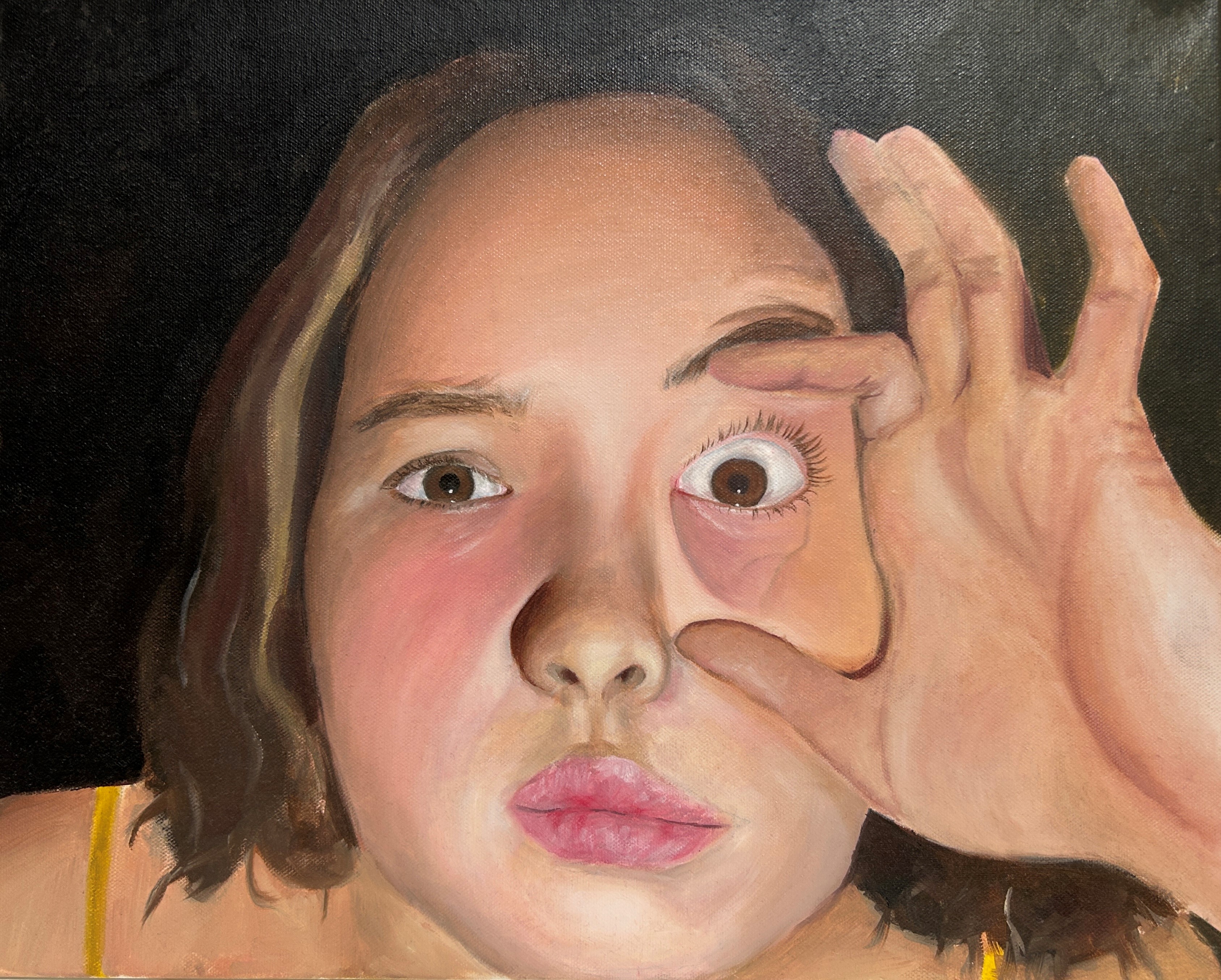 Aside from sailing, Maddy enjoys painting, which brings her inner peace. This is a portrait of her 12-year-old self.