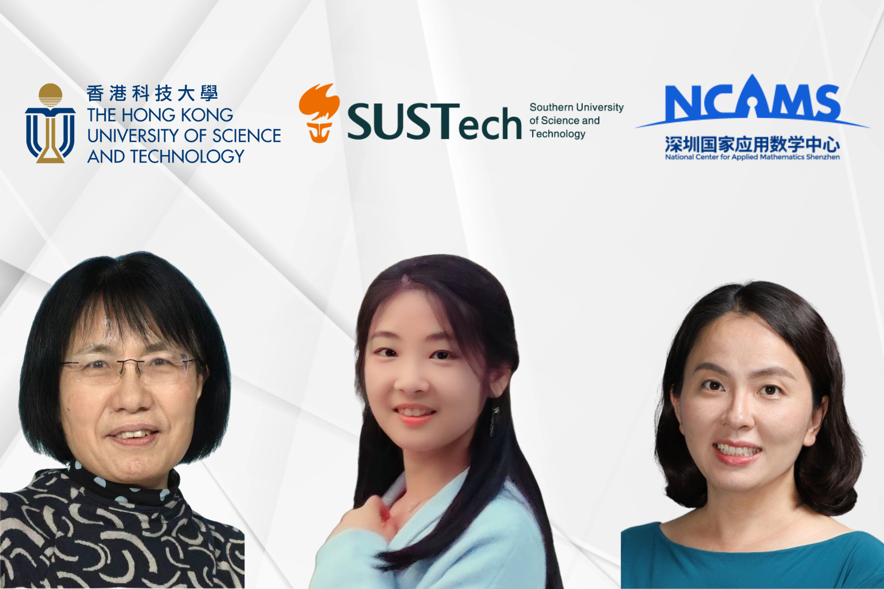 The research team comprised Prof. YU Jianzhen, Chair Professor of the Department of Chemistry and the Division of Environment and Sustainability at HKUST(left) and Prof. FU Tzung-May, Professor of the School of Environmental Science and Engineering at SUSTech and NCAMS (right), both corresponding authors, and Dr. Li Yumin, the first author of the study and a PhD graduate in Environmental Science, Policy and Management from the HKUST-SUSTech joint PhD program (center).