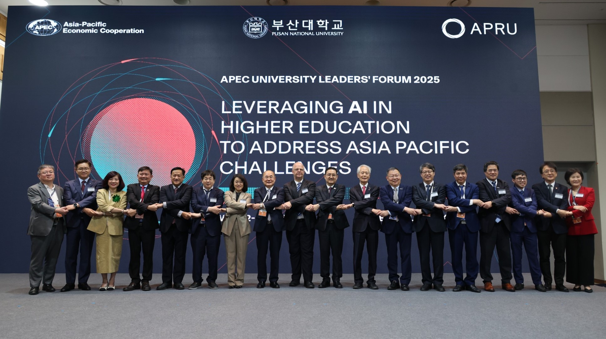 HKUST Provost Prof. GUO Yike (first left) represents HKUST at the APRU APEC University Leaders Forum 2025.