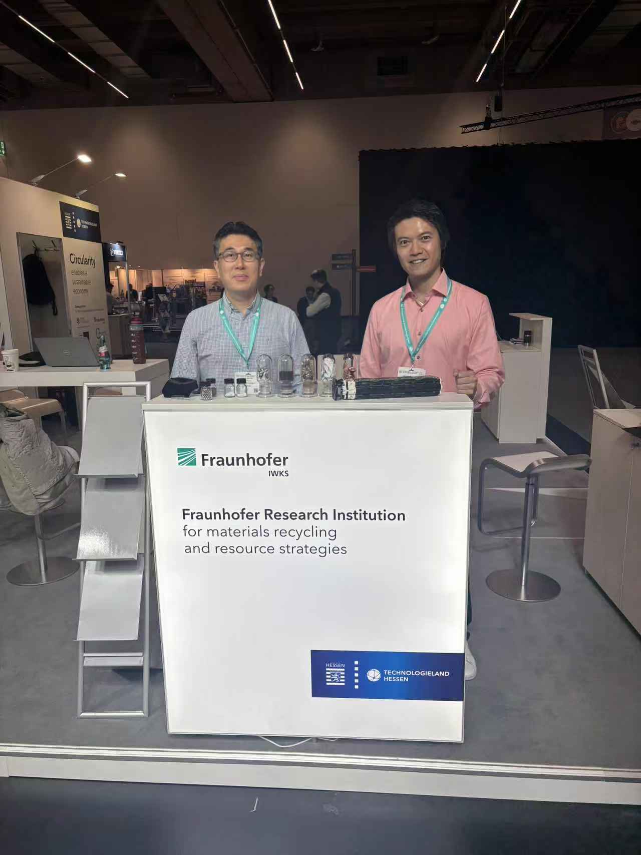 Prof. Dan TSANG (right) and his research collaborator Prof. Yong-Sik OK (left) from Korea University at the Battery Recycling Conference & Expo 2025 held in Frankfurt, Germany. The event showcased cutting-edge innovations in critical metal recovery and resource circularity for next-generation battery recycling.