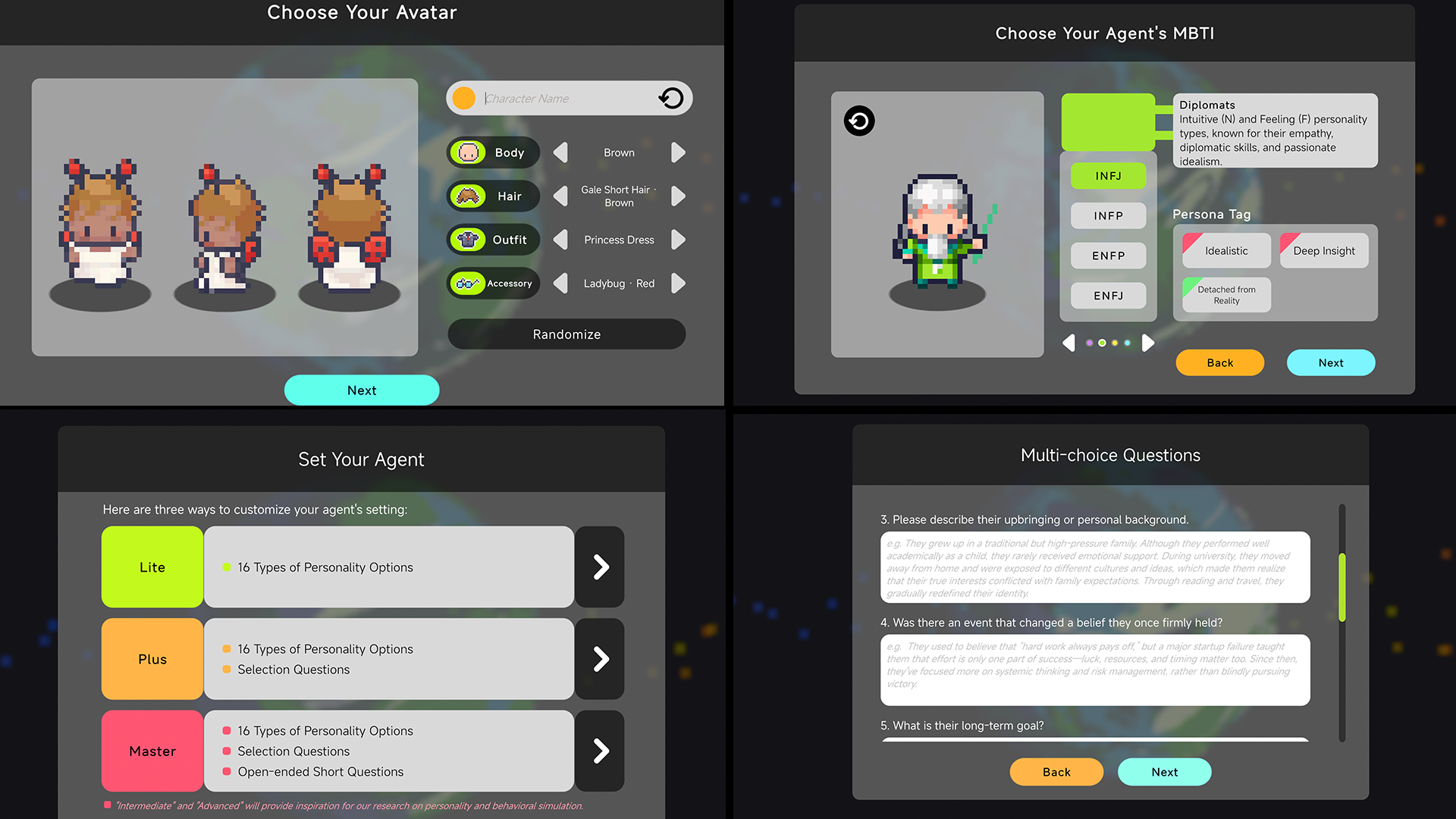 Players can engage in more meaningful interactions with their AI characters by selecting an MBTI type for them and influence their ‘thoughts and lives’ through prompts. Players can also adjust their communication tactics during character development, offering advice and guidance on study paths, job hunting and relationships. 