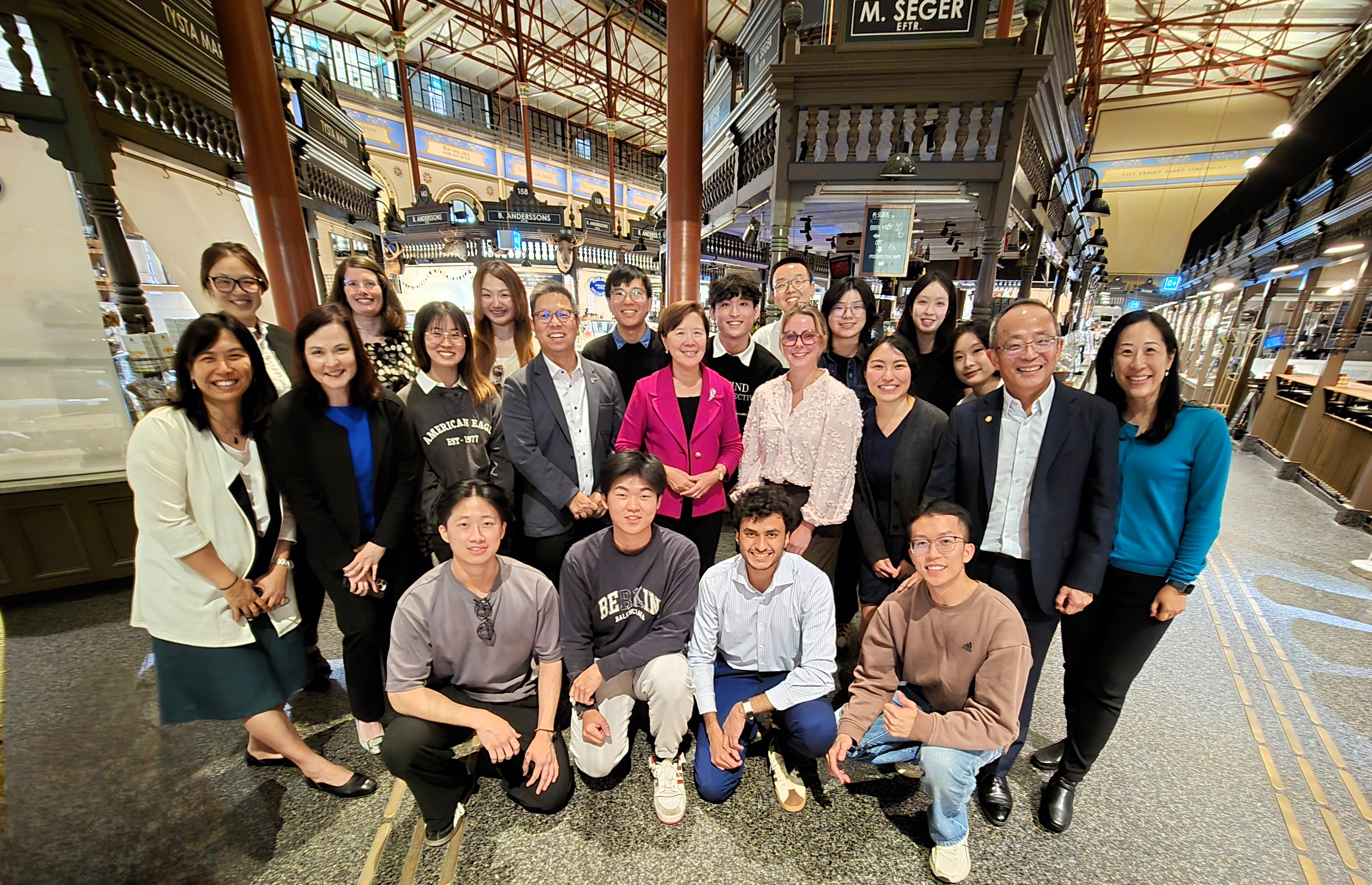 alumni and student gathering