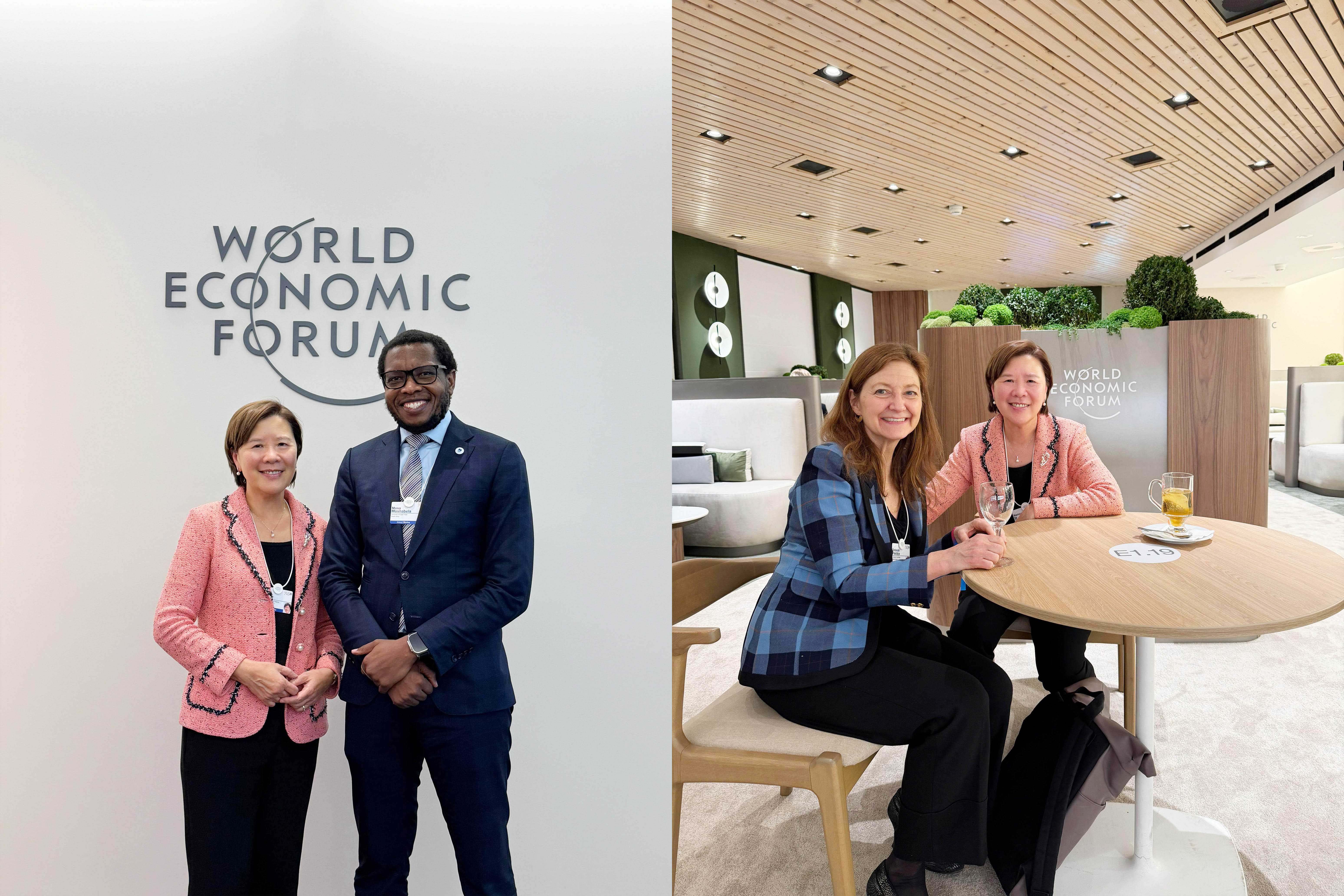 During the meeting, President Ip engages with more than 20 fellow university presidents, including Prof. Deborah PRENTICE, Vice-Chancellor of the University of Cambridge (right photo), and Prof. Mosa MOSHABELA, Vice-Chancellor and Principal of the University of Cape Town (left photo).