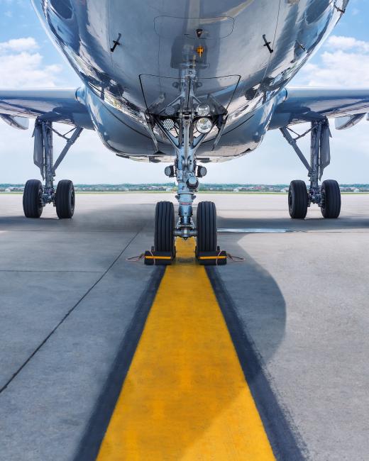 Underside of an airplane
