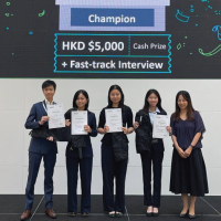 Rex LI (Best Presenter Award), Chelsea LIANG, Sani LING, and Jasmine WAI