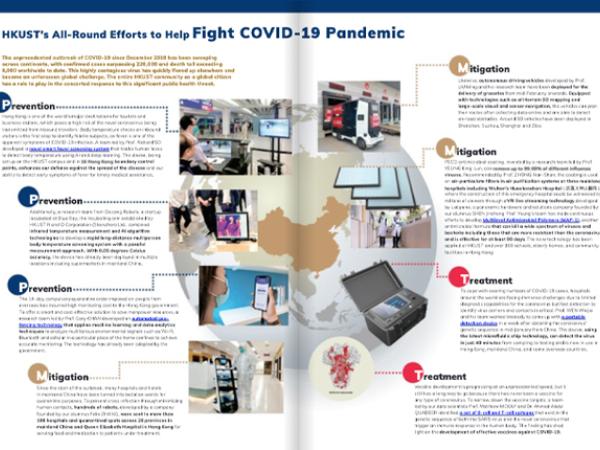 A pamphlet of HKUST's all-round efforts to help fight COVID-19 Pandemic