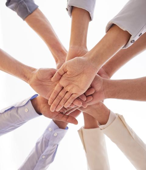 people joining hands